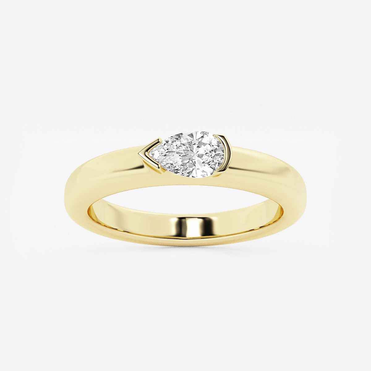 näas 1/2 ctw Pear Lab Grown Diamond East-West Stackable Ring